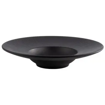 APS Nero Soup Plate 10 oz. melamine black - Case of 6