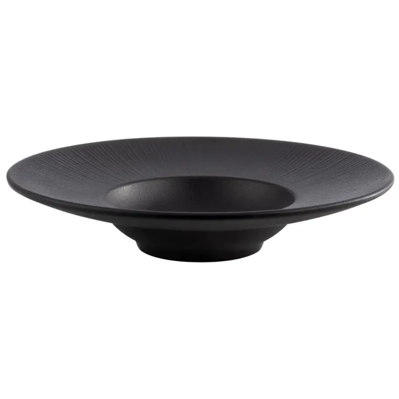 APS Nero Soup Plate 10 oz. melamine black - Case of 6