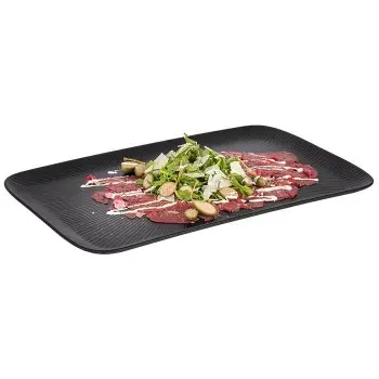 APS Nero Tray Gastronorm 1/1 20.875" x 12.75" melamine black - Case of 4