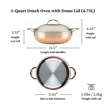 Hestan 5.0qt Dutch Oven w/Dome Lid (28cm) - Set of 2