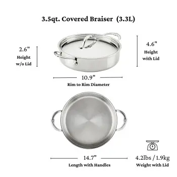 Hestan 3.5qt Covered Braiser/Sauteuse (26cm) - Set of 2