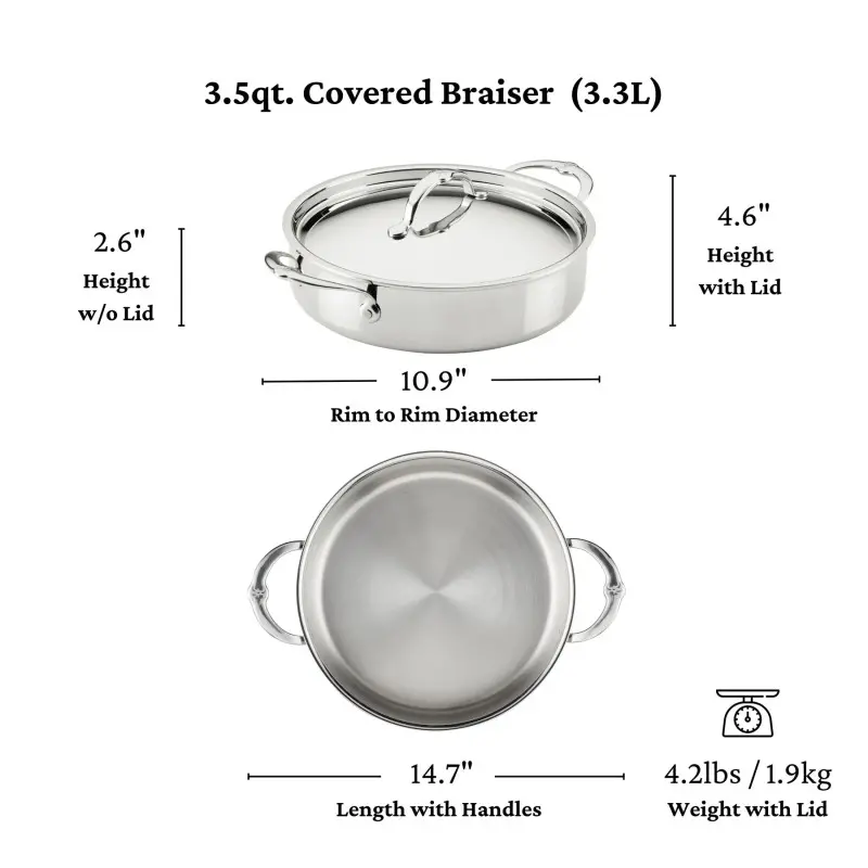 Hestan 3.5qt Covered Braiser/Sauteuse (26cm) - Set of 2 Hestan 3.5qt Covered Braiser/Sauteuse (26cm) - Set of 2