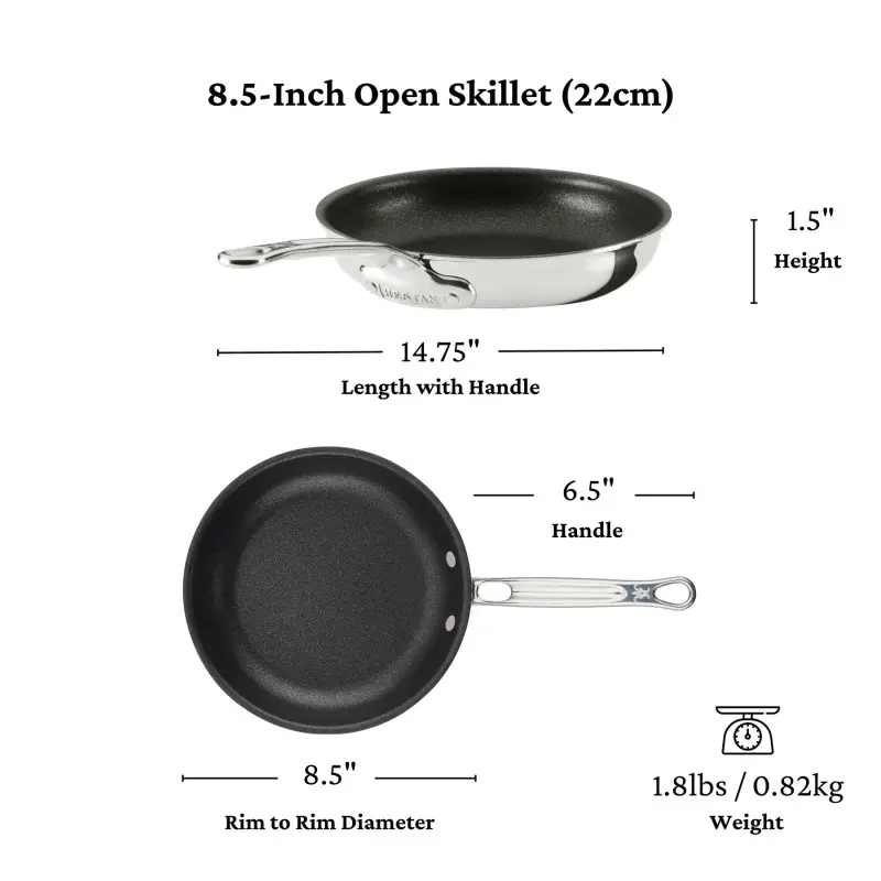 Hestan 8.5" Open Skillet with TITUM™ NS (22cm) - Set of 2