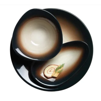 Reserve by Libbey Organic Tray 13-1/2" x 7-1/2" porcelain Obsidian - Case of 12