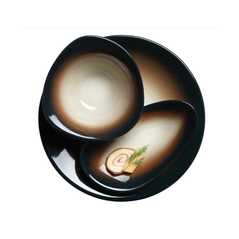 Reserve by Libbey Organic Tray 13-1/2" x 7-1/2" porcelain Obsidian - Case of 12