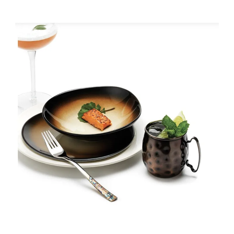 Reserve by Libbey Organic Bowl 9-3/4" x 2-3/8"H porcelain Obsidian - Case of 12