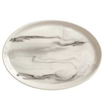 Reserve by Libbey Oval Platter 13" x 9-1/2" porcelain Smoke - Case of 12