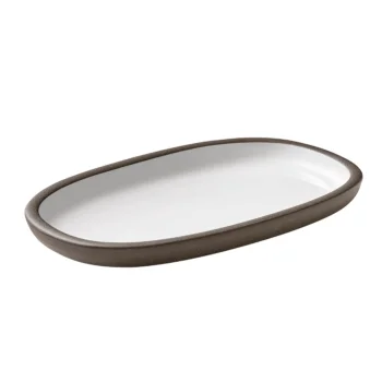 Playground Oval Platter 7-1/2” dia. x 4-3/8"H coupe - Taupe - Case of 6