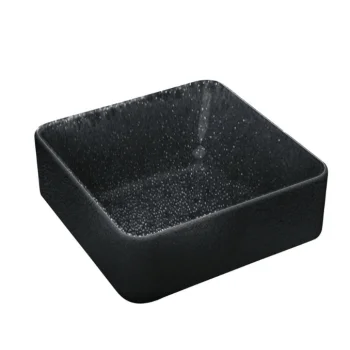 Playground Square Bowl 3-1/2" x 1-3/4"H 6-1/2 oz. deep - Black - Case of 6