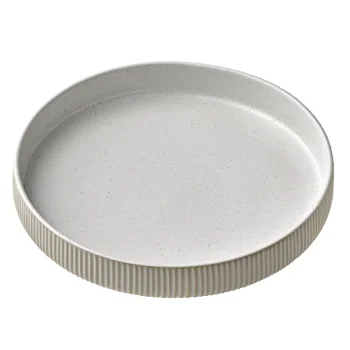 Playground Round Plate 9-1/2" dia. x 1-5/8"H deep high rim - White - Case of 6