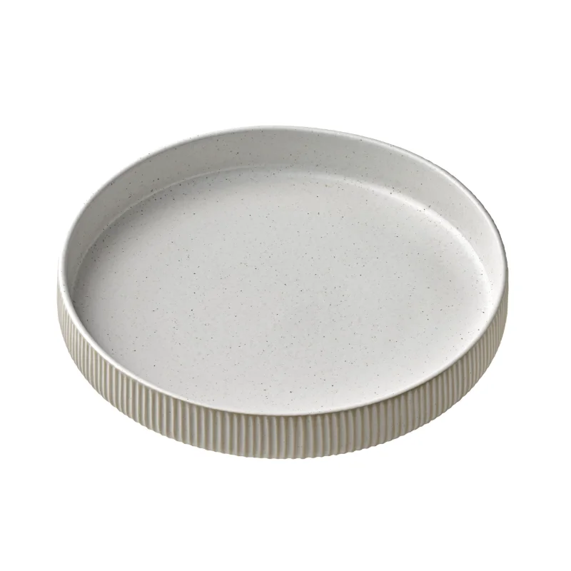 Playground Round Plate 9-1/2" dia. x 1-5/8"H deep high rim - White - Case of 6