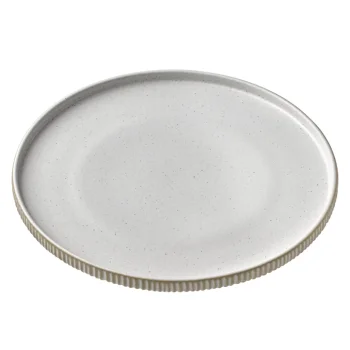 Playground Round Plate 8-1/4" dia. x 1"H flat high rim - White - Case of 6