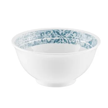 Schonwald Round Bowl 5" dia. - Structure Blue with Ornaments - Case of 12