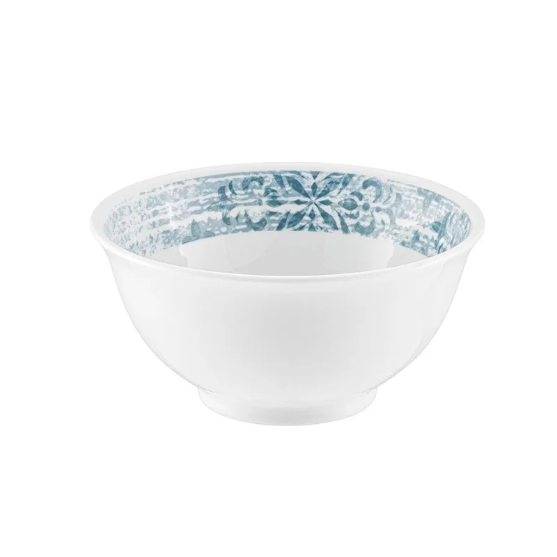 Schonwald Round Bowl 5" dia. - Structure Blue with Ornaments - Case of 12 Schonwald Round Bowl 5" dia. - Structure Blue with Ornaments - Case of 12