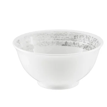 Schonwald Round Bowl 5" dia. - Structure Grey with Ornaments - Case of 12