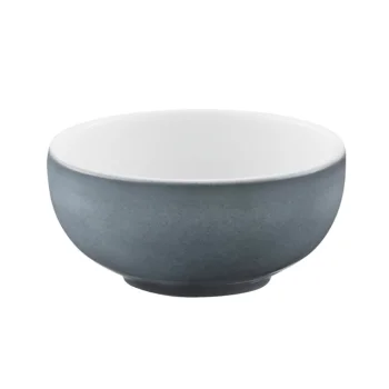 Schonwald Round Dip Dish 2-1/2" dia. - White Interior/Blue Grey Exterior - Case of 24