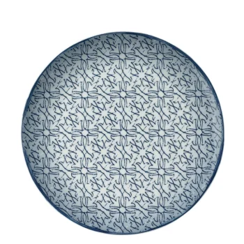 Schonwald Round Plate 12-5/8" dia. coupe - Dark Blue with Ornaments - Case of 6