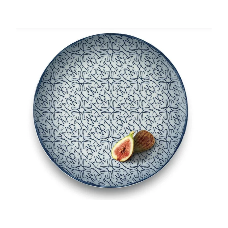 Schonwald Round Plate 12-5/8" dia. coupe - Dark Blue with Ornaments - Case of 6 Schonwald Round Plate 12-5/8" dia. coupe - Dark Blue with Ornaments - Case of 6