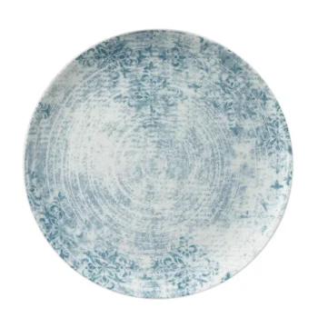 Schonwald Round Plate 12-5/8" dia. coupe - Structure Blue with Ornaments - Case of 6