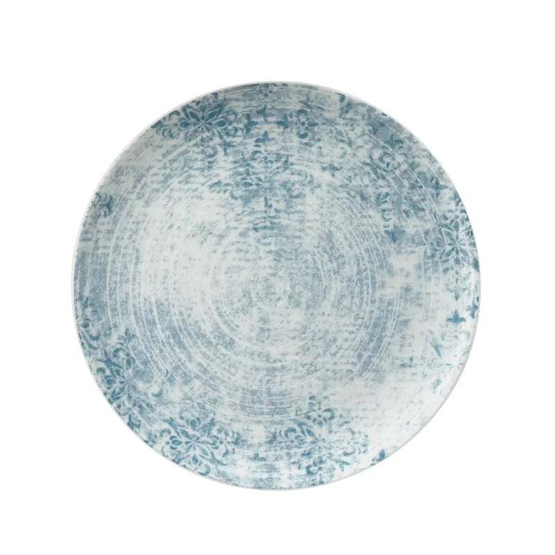 Schonwald Round Plate 12-5/8" dia. coupe - Structure Blue with Ornaments - Case of 6 Schonwald Round Plate 12-5/8" dia. coupe - Structure Blue with Ornaments - Case of 6