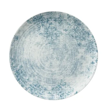 Schonwald Round Plate 10-1/4" dia. coupe - Structure Blue with Ornaments - Case of 6