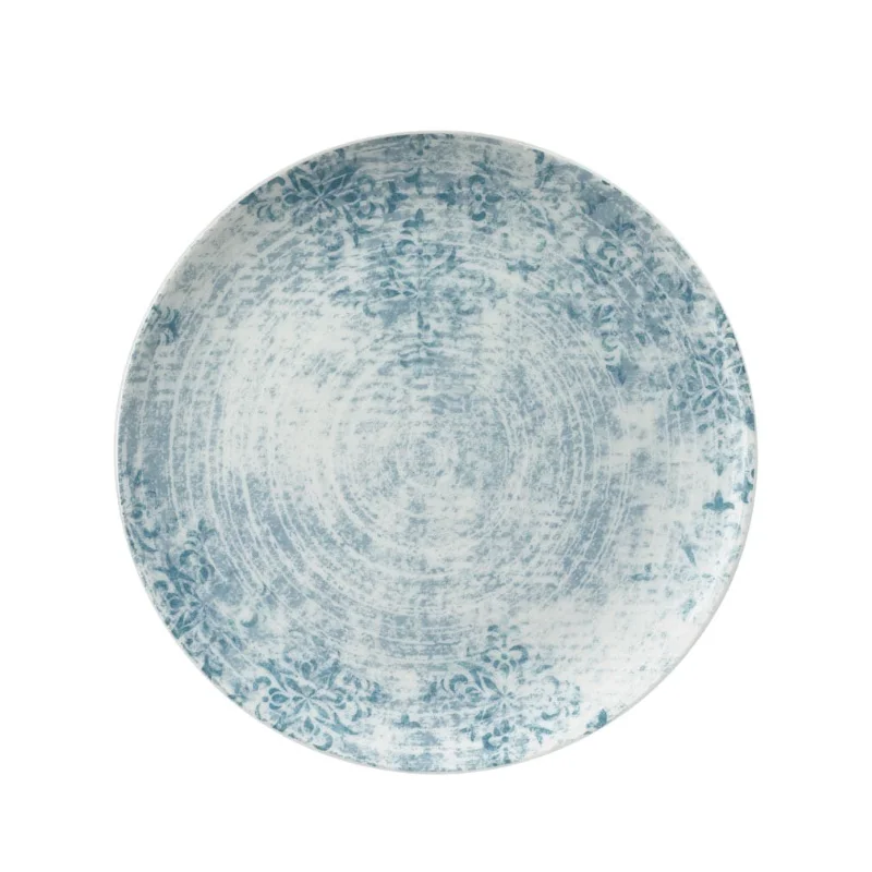 Schonwald Round Plate 10-1/4" dia. coupe - Structure Blue with Ornaments - Case of 6 Schonwald Round Plate 10-1/4" dia. coupe - Structure Blue with Ornaments - Case of 6