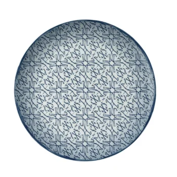 Schonwald Round Plate 6-2/3" dia. coupe - Dark Blue with Ornaments - Case of 12
