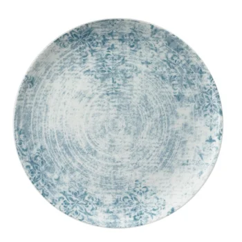 Schonwald Round Plate 6-2/3" dia. coupe - Structure Blue with Ornaments - Case of 12