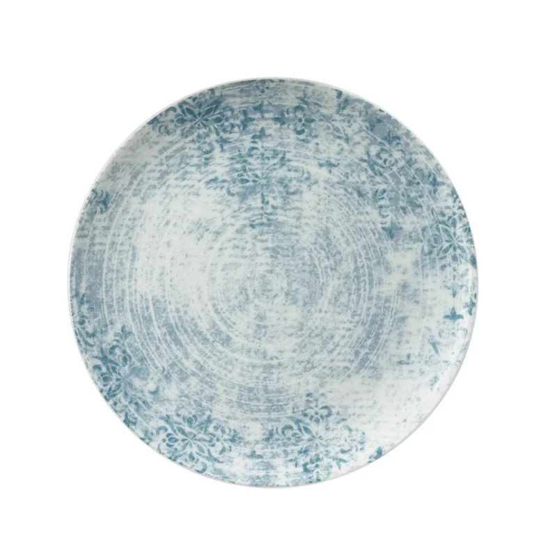 Schonwald Round Plate 6-2/3" dia. coupe - Structure Blue with Ornaments - Case of 12 Schonwald Round Plate 6-2/3" dia. coupe - Structure Blue with Ornaments - Case of 12