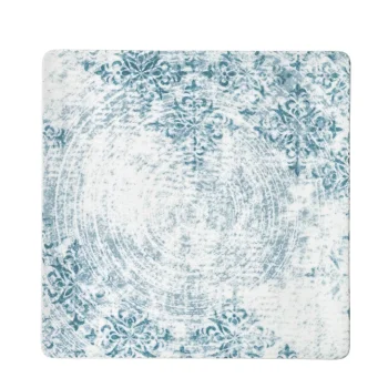 Schonwald Square Plate 9-1/2" x 9-1/2" - Structure Blue with Ornaments - Case of 6