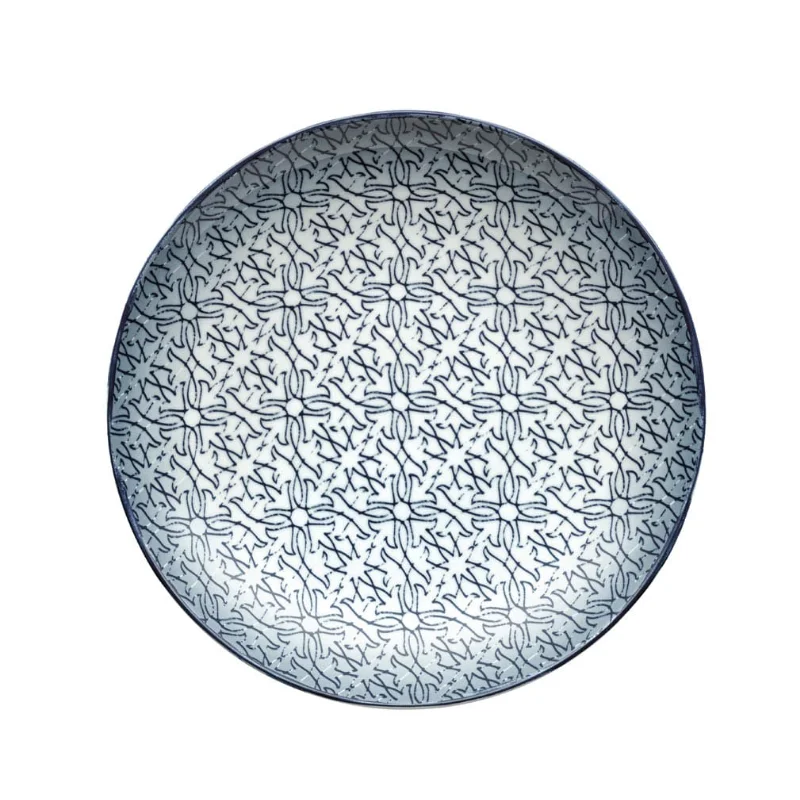 Schonwald Round Plate 11" - Dark Blue with Ornaments - Case of 6