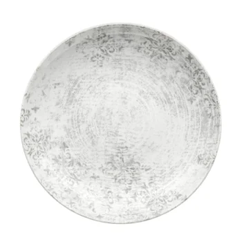 Schonwald Round Plate 11" - Structure Grey with Ornaments - Case of 6
