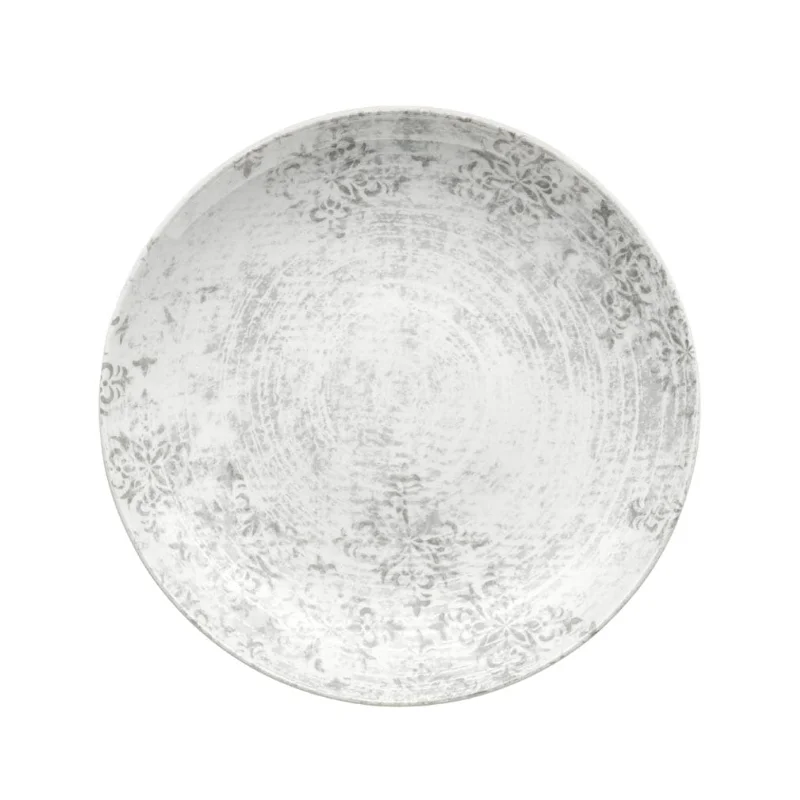 Schonwald Round Plate 11" - Structure Grey with Ornaments - Case of 6 Schonwald Round Plate 11" - Structure Grey with Ornaments - Case of 6