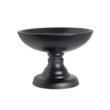 Folio Resin Small Pedestal Bowl Stand 11 3/4 in D x 8 1/2 in H Basalt