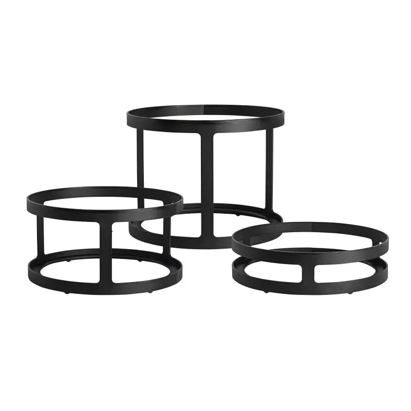 My Glass Studio Display Risers D 8 1/2 in Set Of 3 (Ht 6 5/8 in, 4 3/8 in, 2 3/8 in) Mid Modern Black