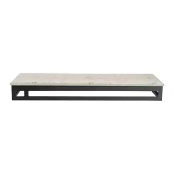 My Glass Studio Rectangular Metal Stand 19 1/2 x 6 7/8 x 2 1/8 in Mid Modern Black