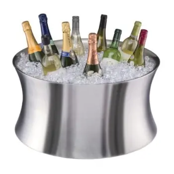 DW Haber Beverage Tub Double Wall Round 24 in with Drainer Stainless Steel