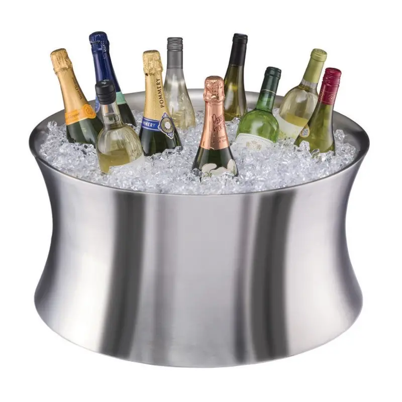 DW Haber Beverage Tub Double Wall Round 24 in with Drainer Stainless Steel DW Haber Beverage Tub Double Wall Round 24 in with Drainer Stainless Steel