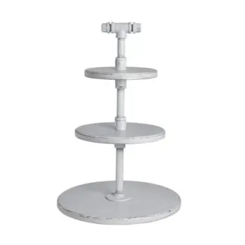 Creations Buffet 3-Tier Stand 14 in x 20 3/4 in (14, 10, 8 Platforms) Aged White