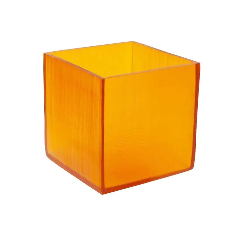 Kenny Mack Riser/Box Carved 8 in x 8 in x 8 in Tangerine - Set of 2