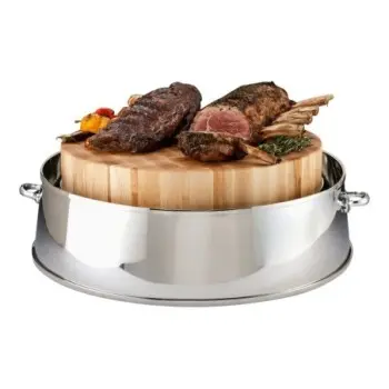 DW Haber Carving Station 30 in D with Wood Board Stainless Steel