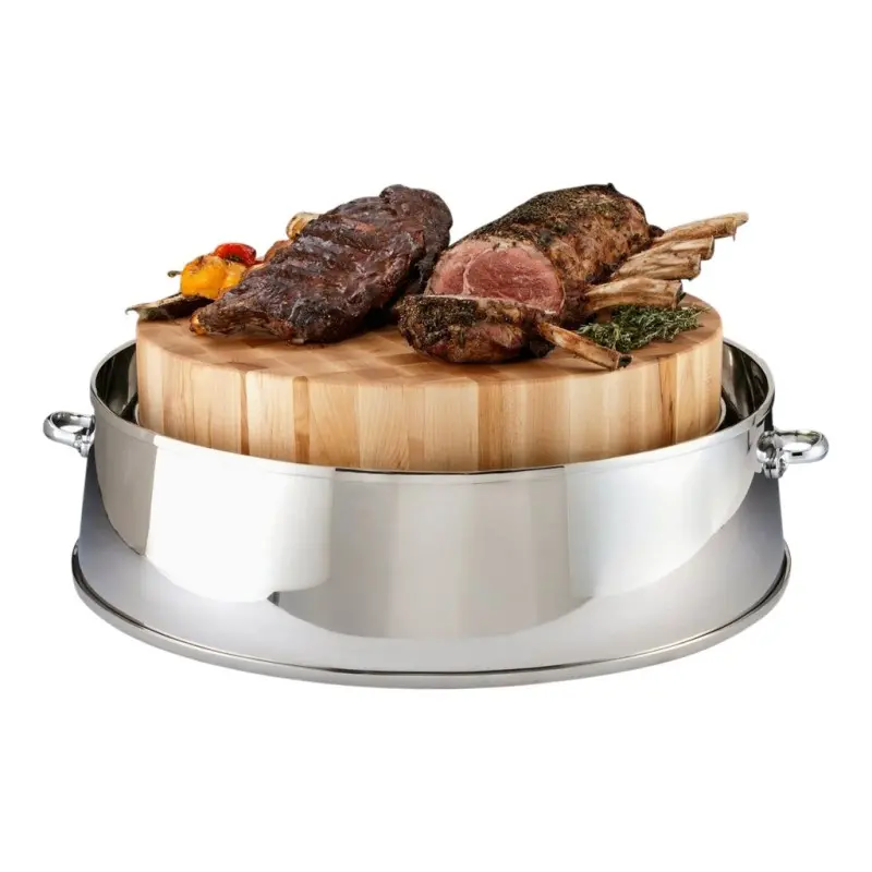 DW Haber Carving Station 30 in D with Wood Board Stainless Steel