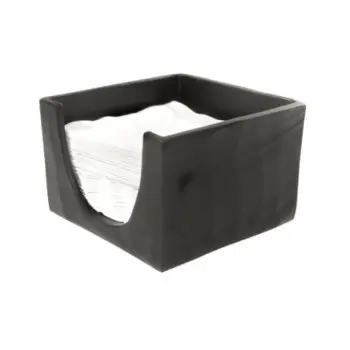 Kenny Mack Beverage Napkin Holder Carved 6 in x 6 in x 4 in Espresso - Set of 2
