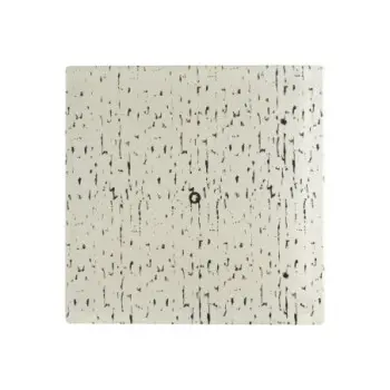 My Glass Studio Square Footed Serving Platter 10 3/4 in x 10 3/4 in x 7/8 in Mid Modern Cream/Dark Grey - Set of 2