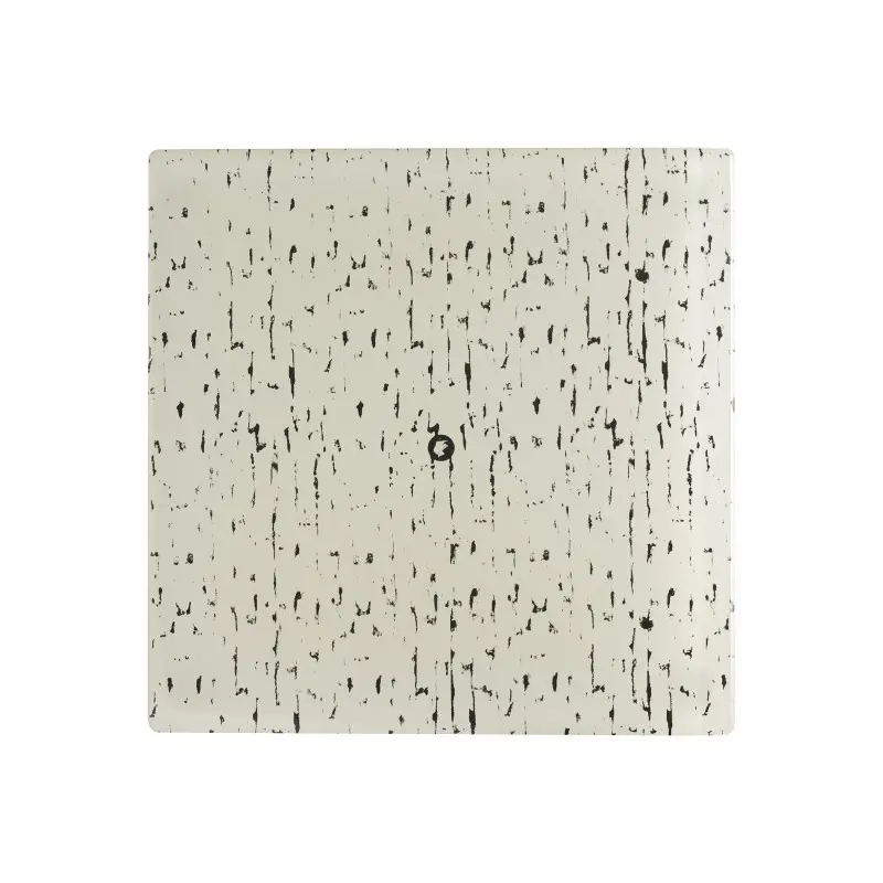 My Glass Studio Square Footed Serving Platter 10 3/4 in x 10 3/4 in x 7/8 in Mid Modern Cream/Dark Grey - Set of 2