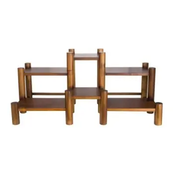 Creations Buffet 6 Level Coffee/Condiment Acacia Wood Stand 27 3/4 in x 14 in x 12 5/8 in