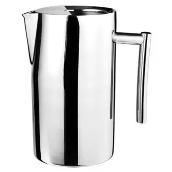 WNK HW/Buffet Water Pitcher withIce Guard 7 1/2 in x 4 5/8 in x 8 1/8 in (2 1/4 qt) Diva Single Wall Mirror Finis