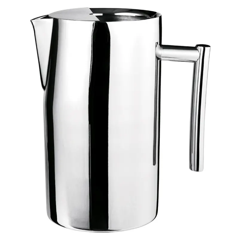 WNK HW/Buffet Water Pitcher withIce Guard 7 1/8 in x 4 1/2 in x 8 1/8 in (1 1/2 qt) Diva Double Wall Mirror Finis