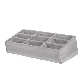 DW Haber Angled Condiment Caddy Nine Compartment 12 3/4 in x 6 1/2 in x 4 in Grey Wash