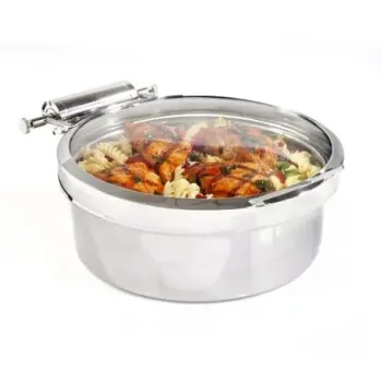 DW Haber Chafer Grill (4 qt) Round Full Glass Hinged Stainless Steel